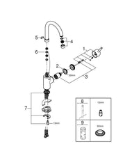 GROHE GROHE 31518DC0 Concetto Single Handle Bar Faucet 1.5 GPM SuperSteel Infinity