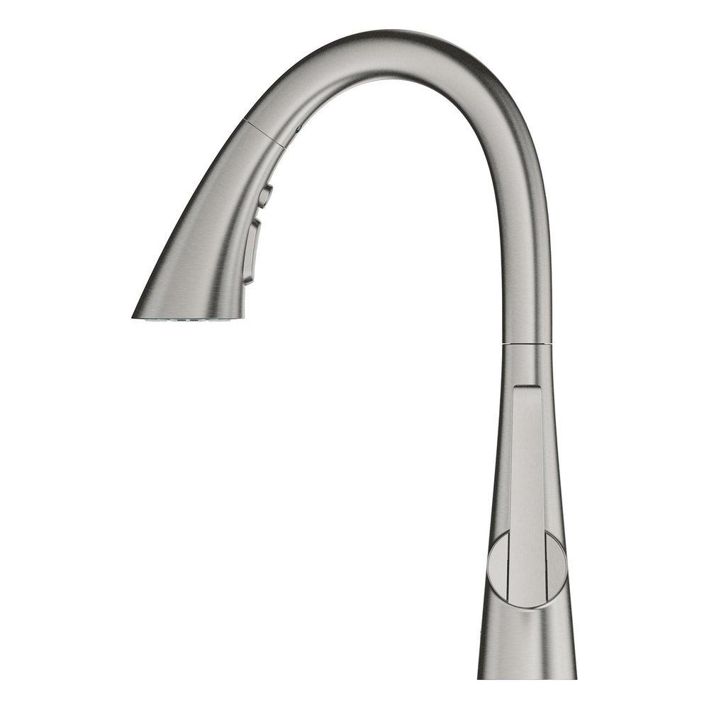 GROHE Grohe 30368DC2 Zedra Single Handle Pull Down Bar Faucet in SuperSteel Infinity