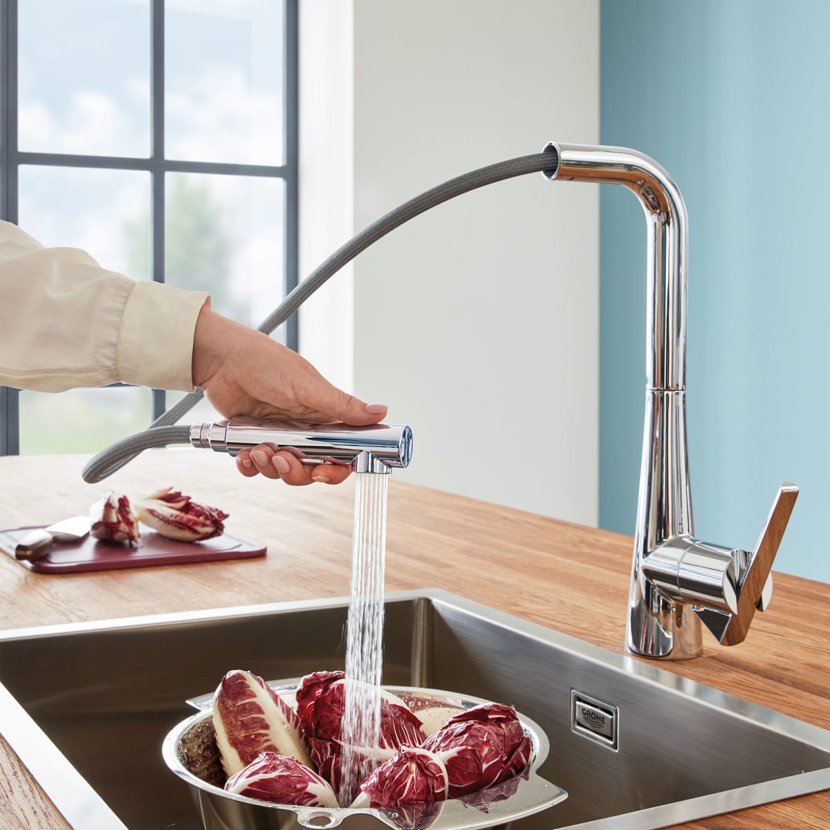 GROHE Grohe 33893002 Single-Handle Pull-Out Kitchen Faucet Dual Spray 1.75 GPM