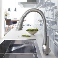 GROHE GROHE 32298DC3 Zedra Single Handle Pull Down Kitchen Faucet 1.75 GPM SuperSteel Infinity
