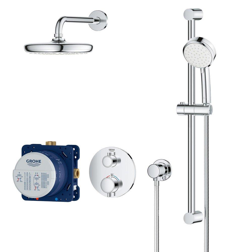 GROHE GROHE 34745000 Grohtherm Two Handle Single Shower System in Chrome