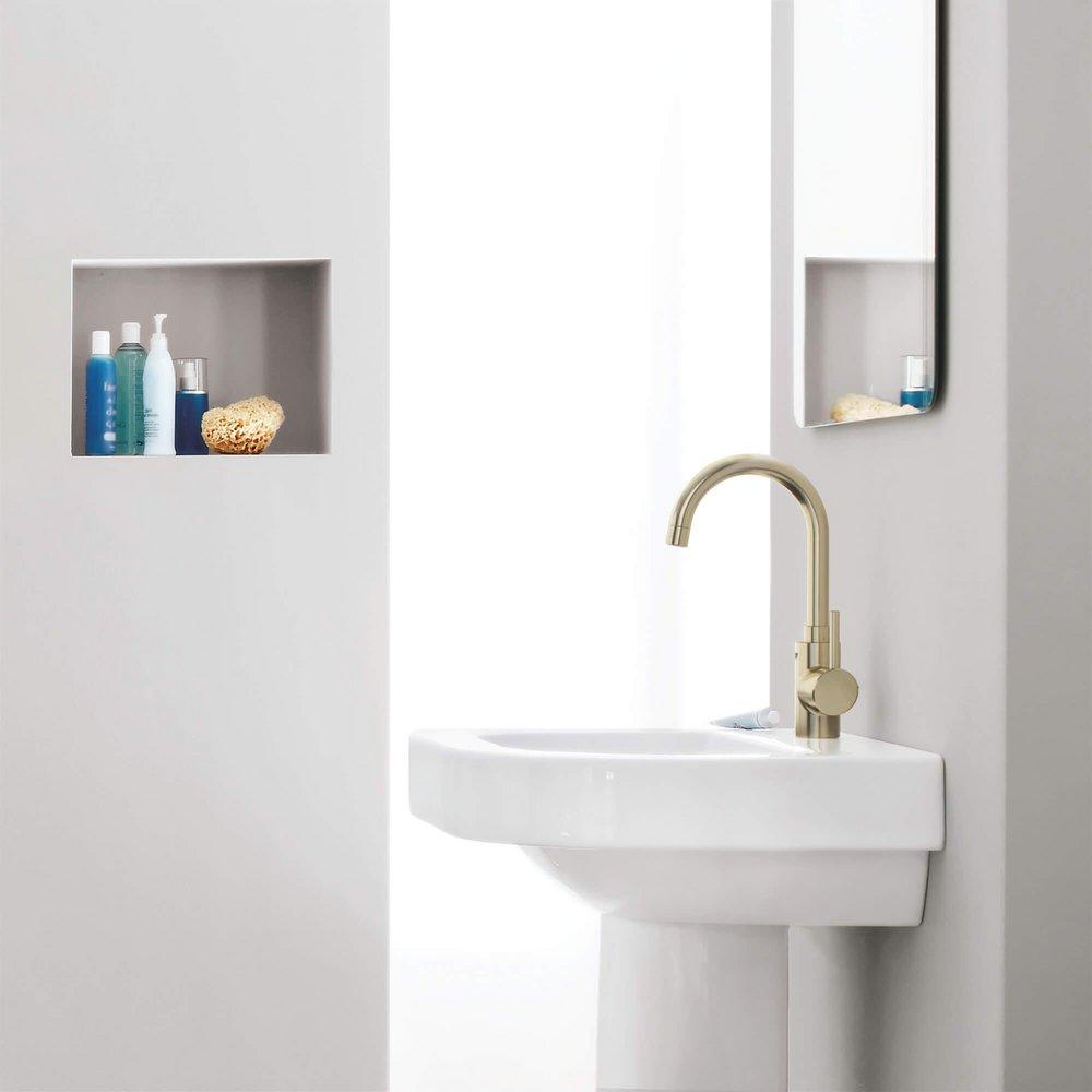 GROHE Grohe 32138EN2 Concetto Single Handle Monoblock Bathroom Sink Faucet in Brushed Nickel Infinity Finish