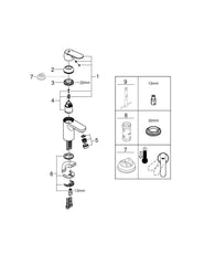 GROHE GROHE 3287700A Eurosmart Single Handle Monoblock Bathroom Sink Faucet 1.2 GPM Less Drain