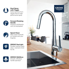 GROHE Grohe 32283003 Single-Handle Pull Down Dual Spray Prep Faucet 1.75 GPM