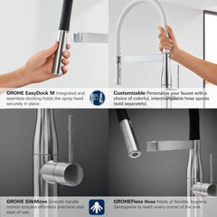 GROHE GROHE 30295GN0 Essence New Single Handle Pull Out Kitchen Faucet in Sunrise