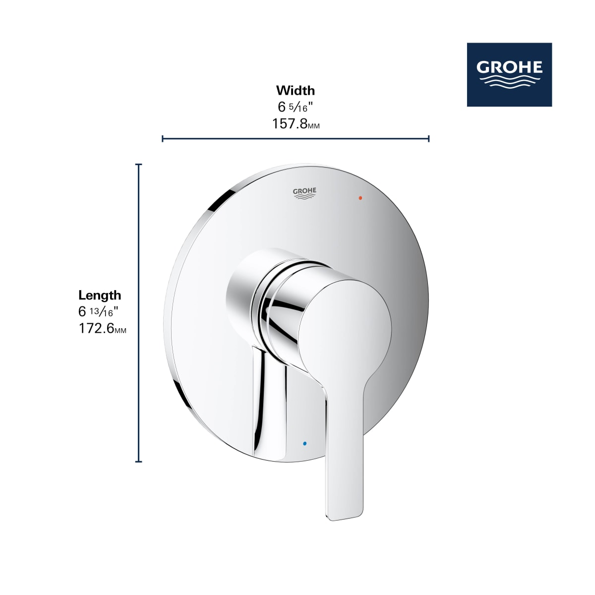 GROHE Grohe 293302430 Pressure Balance Valve Trim with Cartridge in Matte Black