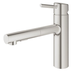GROHE GROHE 31453DC1 Concetto Single Handle Pull Out Kitchen Faucet in SuperSteel Infinity