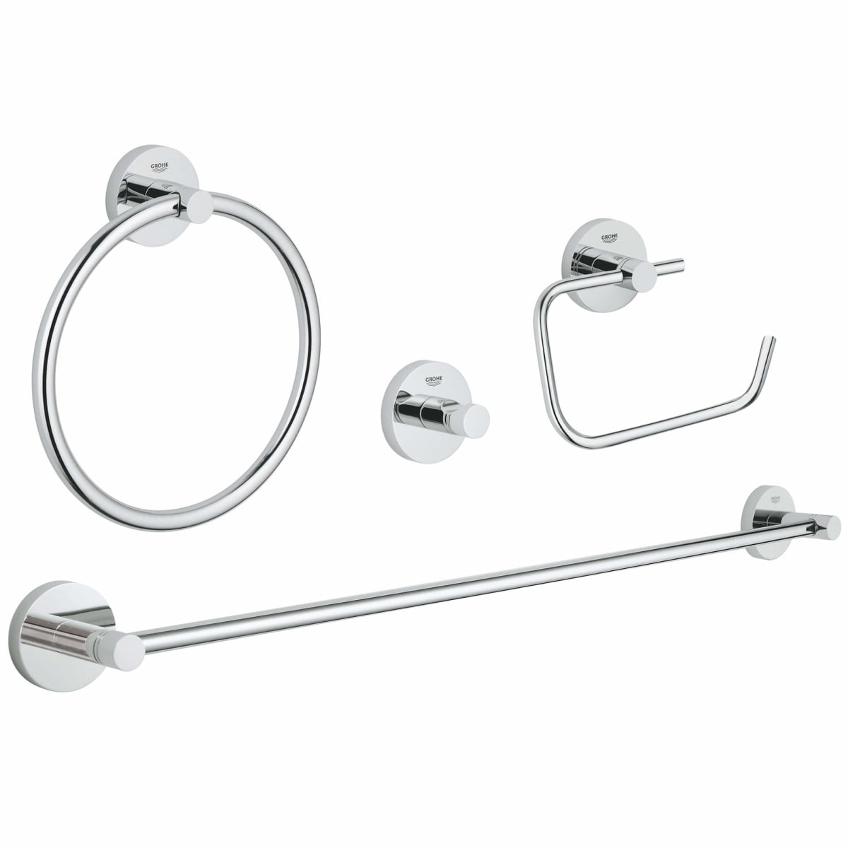 GROHE GROHE 40823001 Essentials 4-in-1 Bathroom Accessories Set in Starlight Polished Chrome