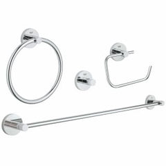 GROHE GROHE 40823001 Essentials 4-in-1 Bathroom Accessories Set in Starlight Polished Chrome
