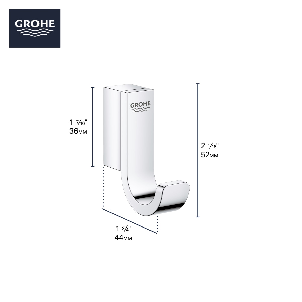 GROHE Grohe 41039EN0 Robe Hook in Grohe Brushed Nickel