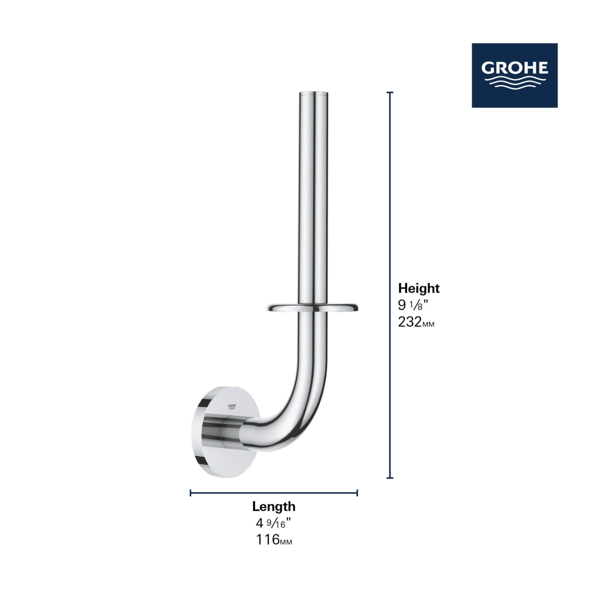 GROHE GROHE 40385EN1 Essentials Concealed, Vertical and Wall Toilet Tissue Holder in Nickel Tones