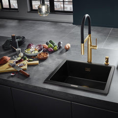 GROHE GROHE 40535GN0 Cosmopolitan 15 Oz. Deck Mount Brass Soap Dispenser With Metal And Plastic Trim In Brushed Cool Sunrise