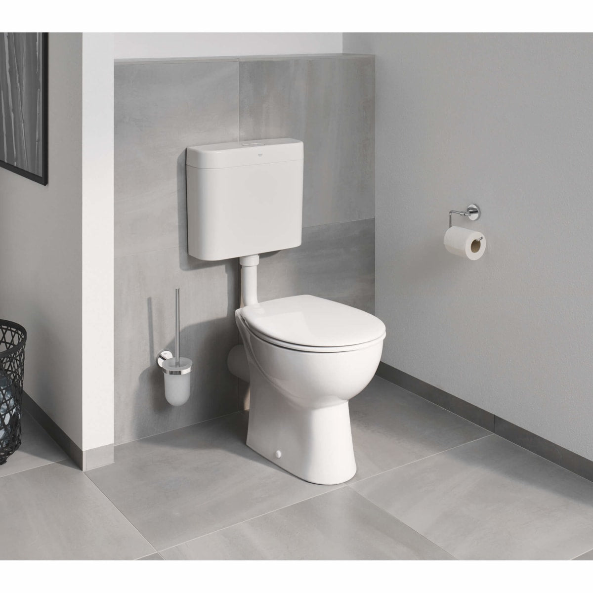 GROHE GROHE 40463001 BauCosmopolitan Toilet Brush Set in Starlight Chrome
