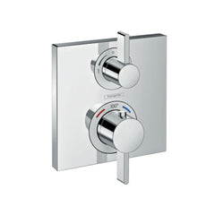 HANSGROHE Hansgrohe 15712001 Ecostat Square Two Handle Thermostatic Valve Trim in Polished Chrome