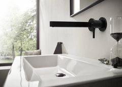 HANSGROHE Hansgrohe 76050671 Finoris Single Handle Wall Mount Bathroom Sink Faucet in Matte Black