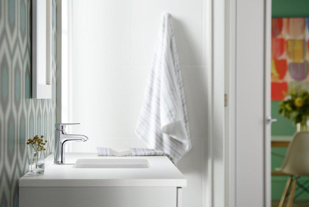 KOHLER KOHLER 97060-4-CP Hint Single Handle Monoblock Bathroom Sink Faucet in Polished Chrome