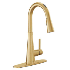 MOEN Moen 7864EVBG Sleek Single Handle Pull Down Touchless Kitchen Faucet with Voice Activation in Brushed Gold