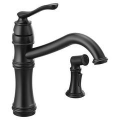 MOEN Moen 7245BL Belfield Single-Handle Kitchen Faucet with Side Sprayer - Matte Black