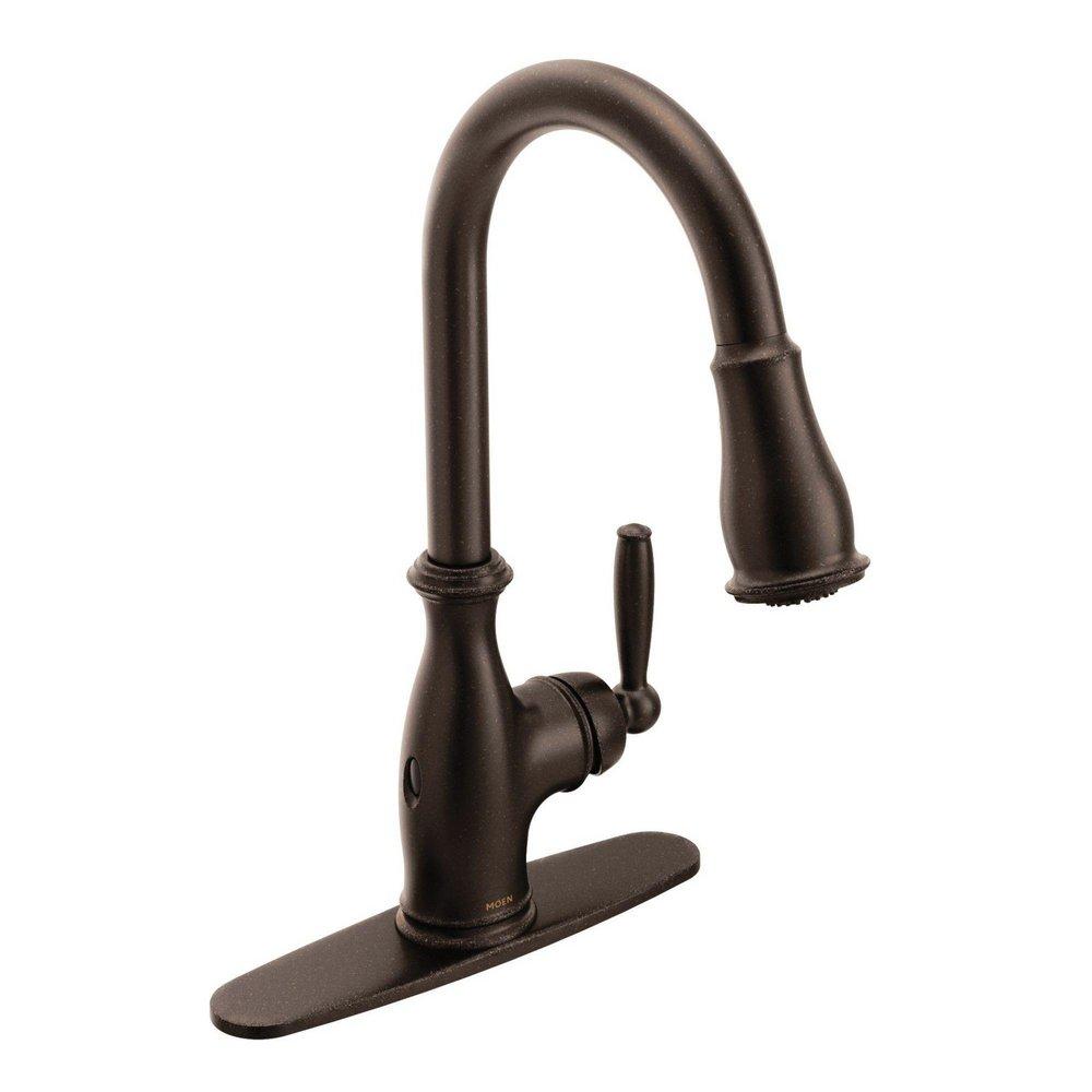 MOEN Moen 7185EWORB Brantford Single Handle Pull Down Touchless Kitchen Faucet in Oil Rubbed Bronze