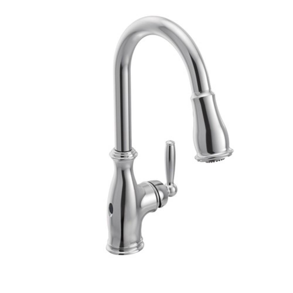 MOEN Moen 7185EWC Brantford MotionSense Wave Single Handle Pull Down Touchless Kitchen Faucet in Polished Chrome