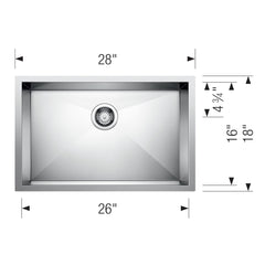 BLANCO Blanco 443048 Quatrus R0 28 Single Bowl Kitchen Sink