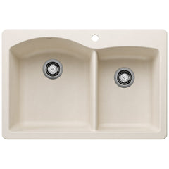 BLANCO Blanco 443063 Diamond 1-3/4 Double Bowl Dual Mount Kitchen Sink - Soft White