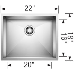 BLANCO Blanco 443050 Quatrus R0 Small Single Bowl Kitchen Sink