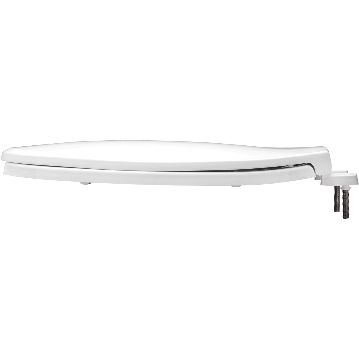 BEMIS Bemis 7650TDG000 Elongated Open Front With Cover Hospitality Plastic Toilet Seat in White with STA-TITE Commercial Fastening System and DuraGuard