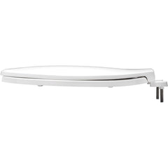 BEMIS Bemis 7650TDG000 Elongated Open Front With Cover Hospitality Plastic Toilet Seat in White with STA-TITE Commercial Fastening System and DuraGuard
