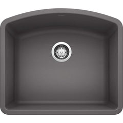 BLANCO BLANCO 441468 Diamond 24 x 20-13/16 in. No Hole Composite Single Bowl Undermount Kitchen Sink in Cinder