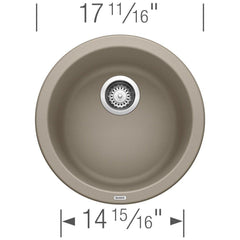 BLANCO Blanco 517699 Rondo 17-11/16 x 17-11/16 in. Drop-in and Undermount Granite Bar Sink in Truffle