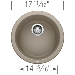 BLANCO Blanco 517699 Rondo 17-11/16 x 17-11/16 in. Drop-in and Undermount Granite Bar Sink in Truffle