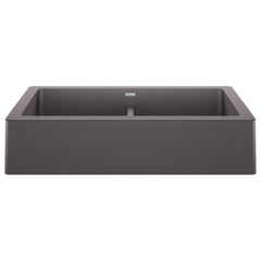 BLANCO Blanco 526548 Vintera 32-13/16 x 19 in. No Hole Granite Composite Double Bowl Farmhouse Kitchen Sink in Cinder