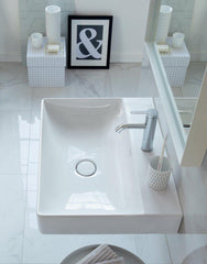 DURAVIT Duravit 2353600041 DuraSquare 23-31/50 x 18-1/2 in. Rectangular Drop-in Bathroom Sink in White Alpin