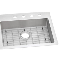 ELKAY Elkay ECTSRAD25226TBG4 Crosstown 25 x 22 in. 4 Hole Stainless Steel Single Bowl Dual Mount Sink Kit