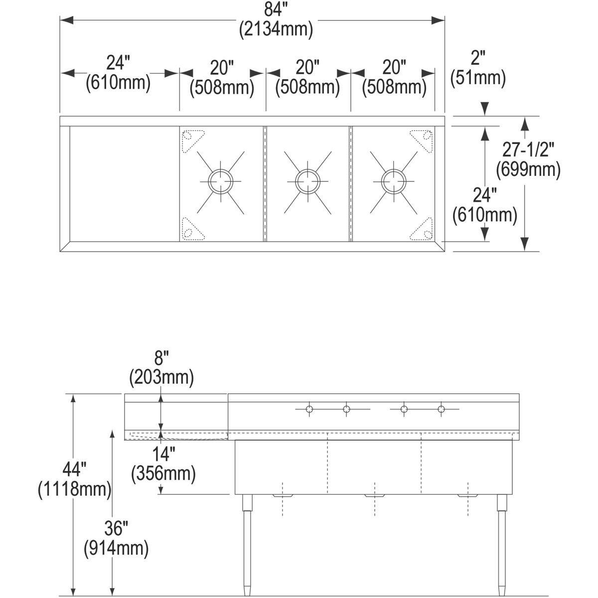 ELKAY Elkay ECTSRAD25226TBG4 Crosstown 25 x 22 in. 4 Hole Stainless Steel Single Bowl Dual Mount Sink Kit
