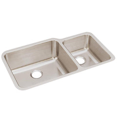 ELKAY Elkay ELUH3520R Lustertone Classic Stainless Steel Double Bowl Undermount Sink