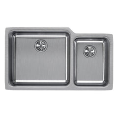 ELKAY Elkay ELUH3520R Lustertone Classic Stainless Steel Double Bowl Undermount Sink