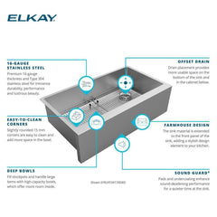 ELKAY Elkay EFRUFF3417RDBG Crosstown 35-7/8 x 20-1/4 in. Stainless Steel Single Bowl Farmhouse Kitchen Sink