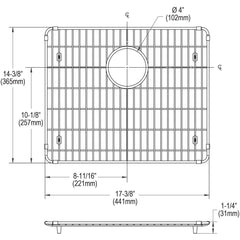 ELKAY Elkay CTXBG1815 Crosstown Stainless Steel 17-3/8 x 14-3/8 x 1-1/4 Bottom Grid