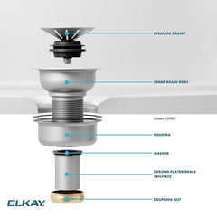 ELKAY Elkay LK99FCS Deluxe 4-7/16 x 4 in. Bathroom Sink Drain in Satin