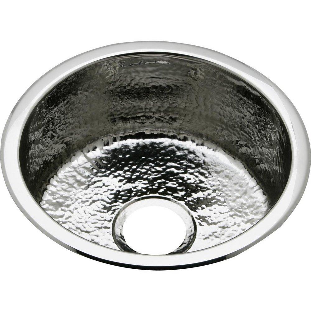 ELKAY Elkay SCF16FBSH Specialty Collection 16-3/8 x 16-3/8 in. Drop-in and Undermount Stainless Steel Bar Sink in Hammered Mirror