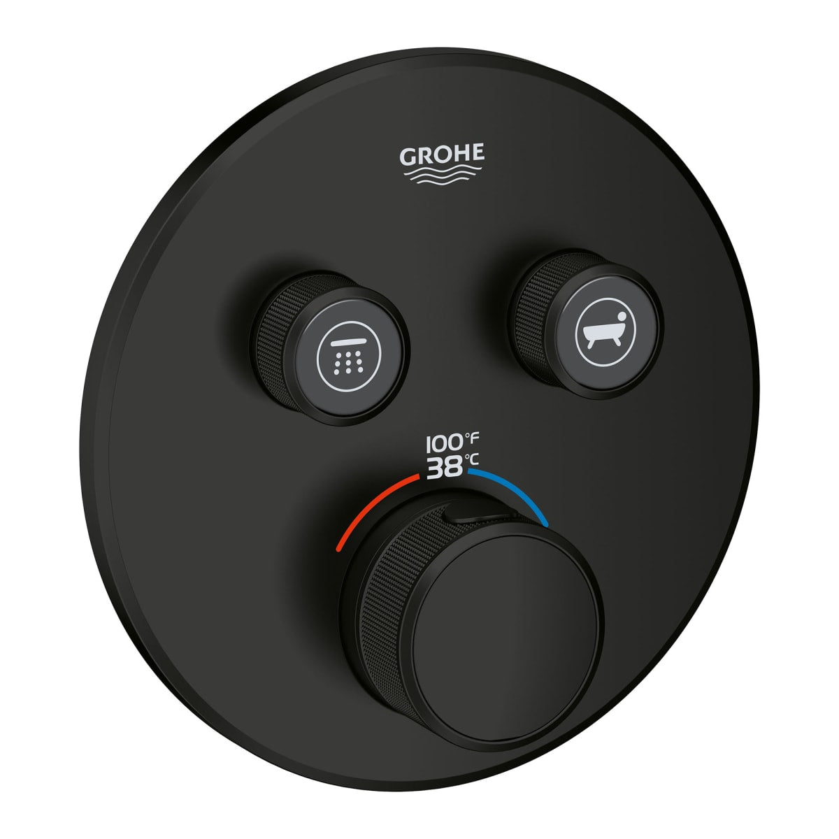 GROHE Grohe 291372430 Dual Function Thermostatic Valve Trim in Matte Black