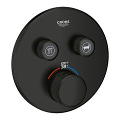GROHE Grohe 291372430 Dual Function Thermostatic Valve Trim in Matte Black