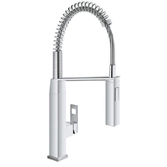 GROHE GROHE 31401000 Eurocube Single Handle Pull Down Kitchen Faucet in Starlight Chrome