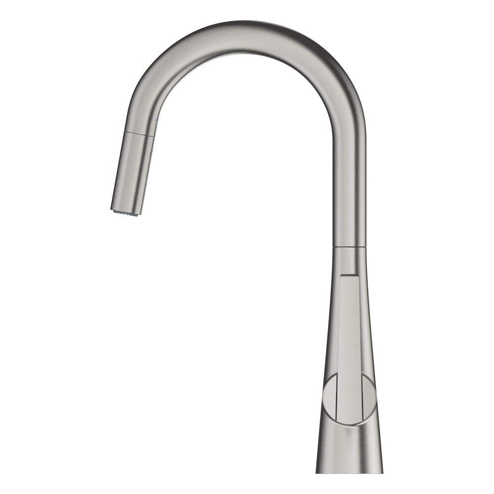 GROHE GROHE 32226DC3 Zedra Single Handle Pull Down Kitchen Faucet in Steel