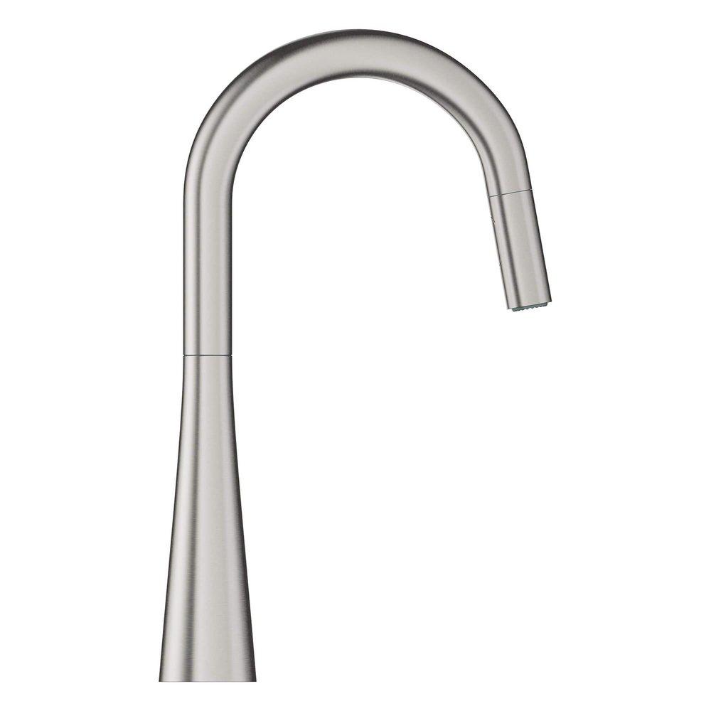 GROHE GROHE 32226DC3 Zedra Single Handle Pull Down Kitchen Faucet in Steel