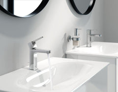 GROHE GROHE 33170003 Plus Single Handle Monoblock Bathroom Sink Faucet in Starlight Chrome