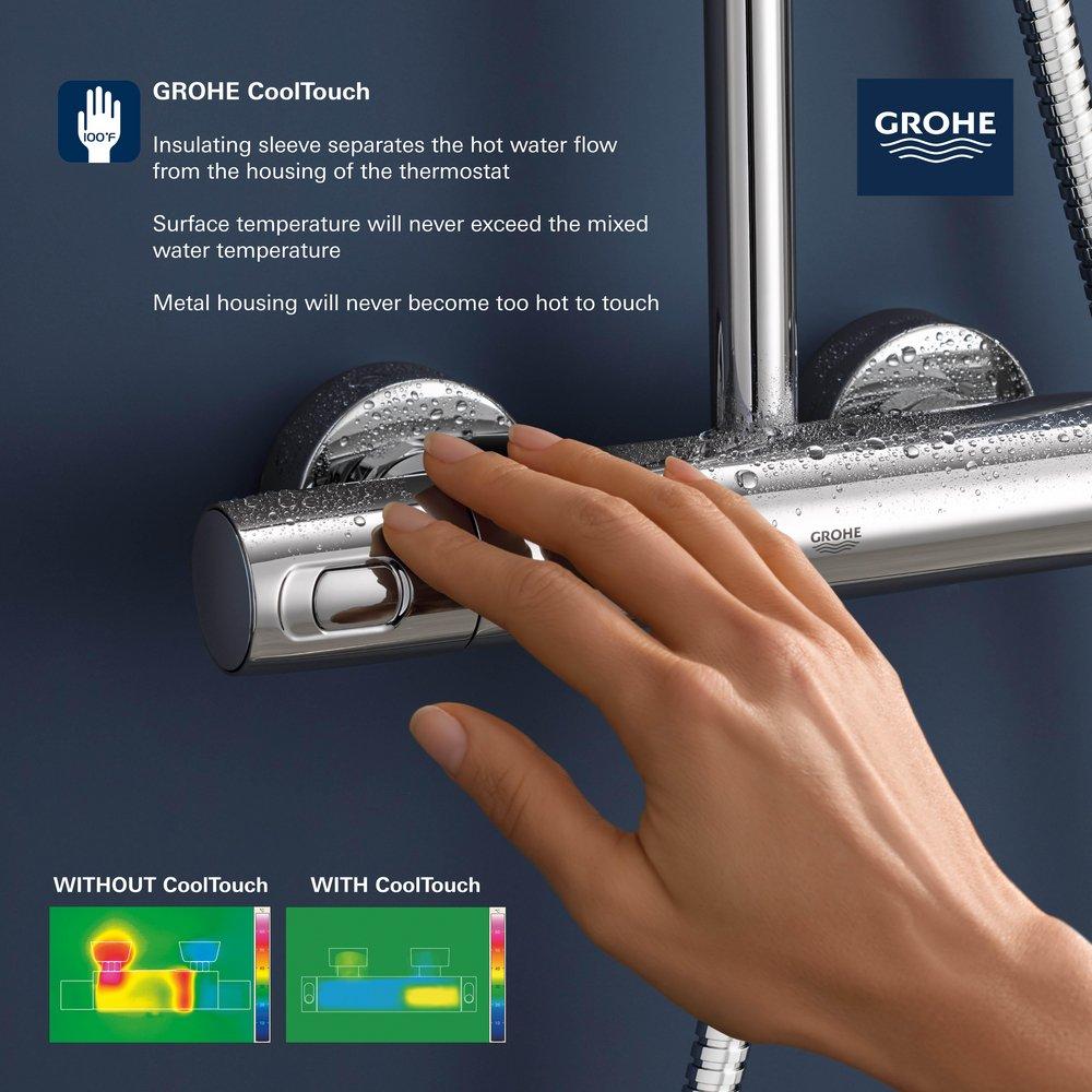 GROHE GROHE 26128EN2 Euphoria 260 CoolTouch Thermostatic Shower System in Brushed Nickel