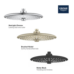 GROHE Grohe 264562430 260 Shower Head, 10 - 3 Sprays, 1.75 gpm in Matte Black